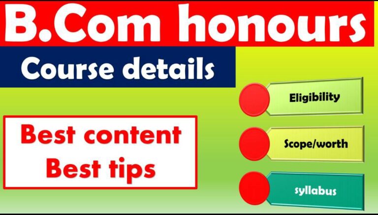 bcom honours Course Details