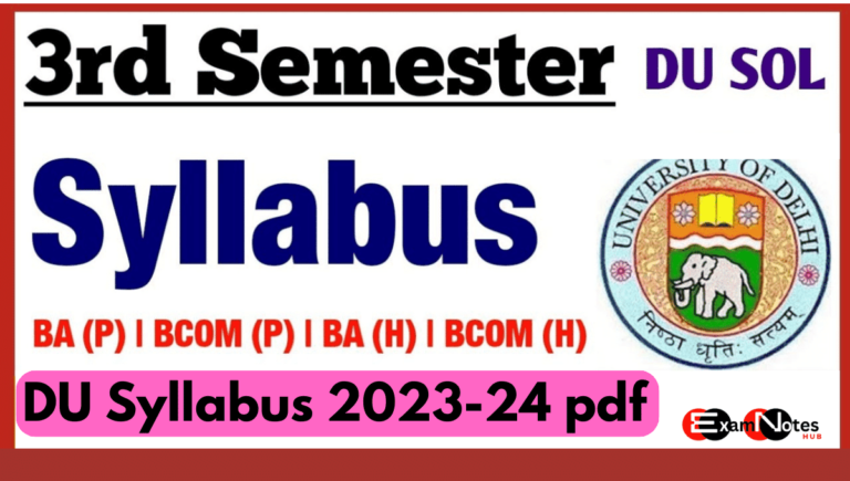 DU Syllabus 2023-24
